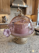 EHAIKA Cake Dome – Enamelled Aluminium Morning Glory Flower With Ombre Lilac Coloured Class