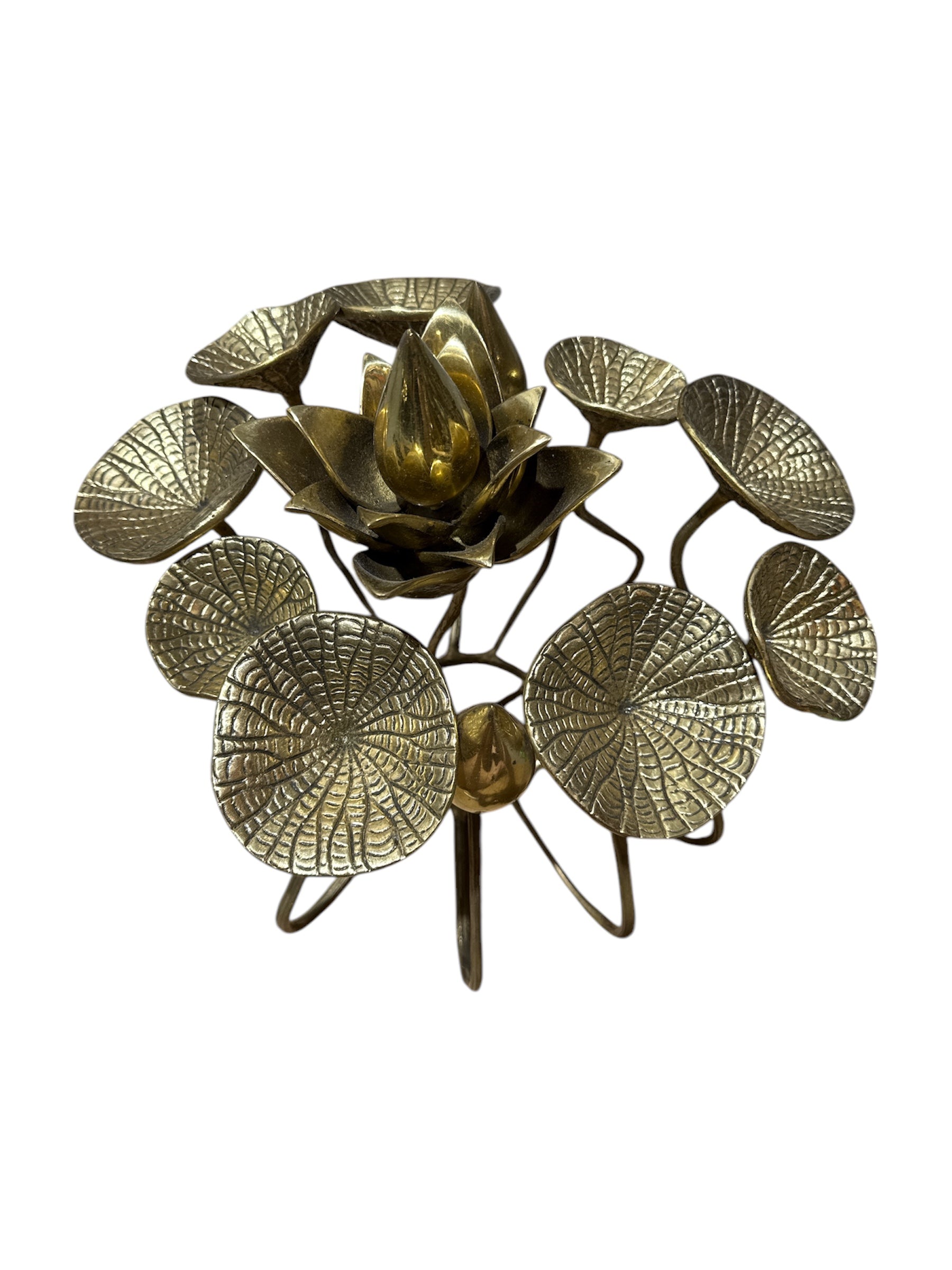 Beautiful brass bronze leaf flower lotus design dinning table top wall hanging office home display decoration