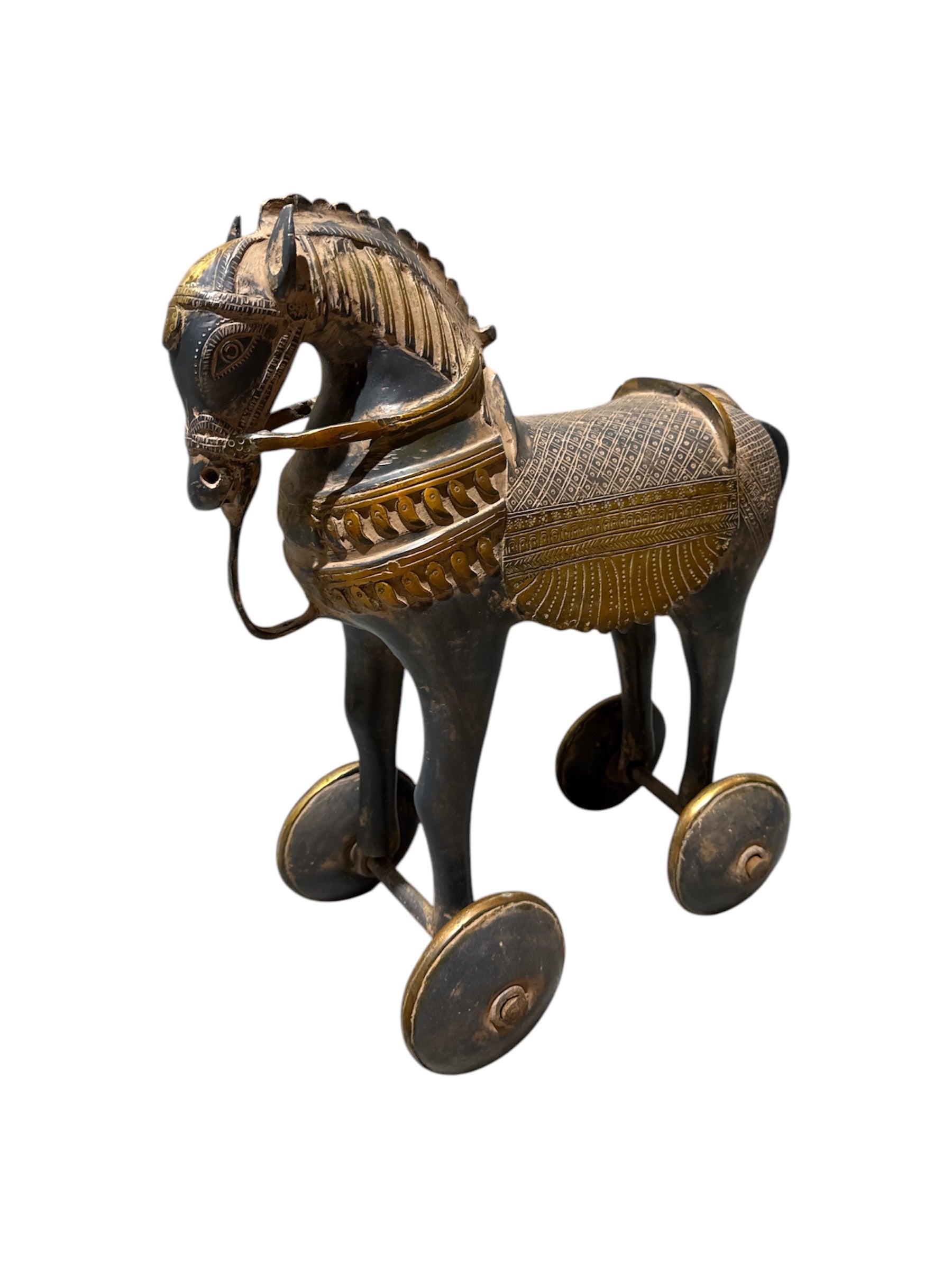 Antique look brass bronze horse statue hand crafted high-quality console tabletop home office decoration