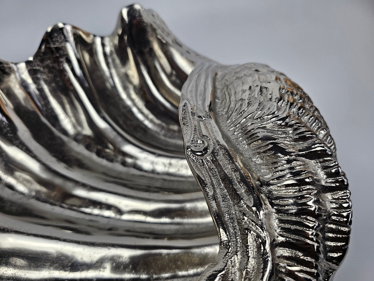 EHAIKA Sea Shell Wine Chiller / Sashimi Serving Platter  - Dinner Party, Artisanal Aluminium Dinning Tableware