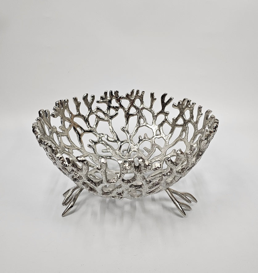 EHAIKA Sea Coral Design Large Opening Fruit Bowl - Dinner Party, Aluminium Dinning Tableware