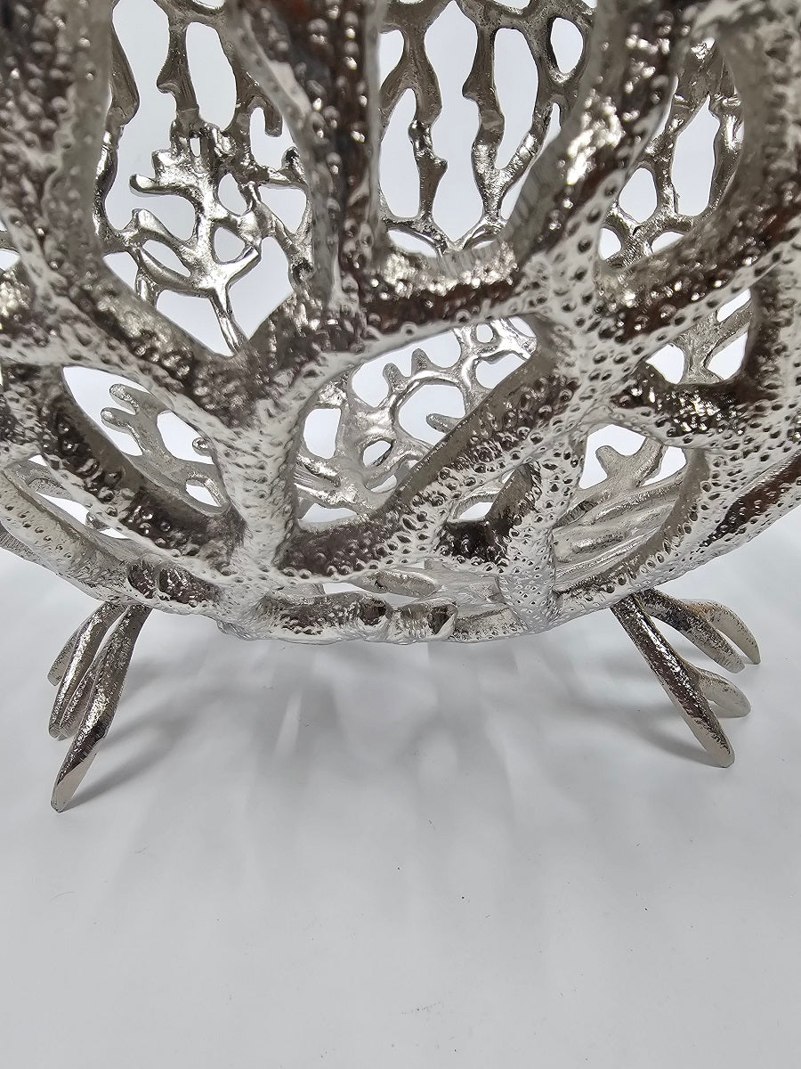 EHAIKA Sea Coral Design Small Opening Fruit Bowl - Dinner Party, Aluminium Dinning Tableware