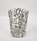 EHAIKA Sea Coral Large Flower Vase / Candle Holder (With Glass Insert) - Aluminium Tabletop Decoration