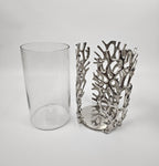 EHAIKA Sea Coral Large Flower Vase / Candle Holder (With Glass Insert) - Aluminium Tabletop Decoration