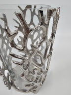 EHAIKA Sea Coral Large Flower Vase / Candle Holder (With Glass Insert) - Aluminium Tabletop Decoration
