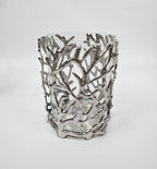 EHAIKA Sea Coral (Small) Flower Vase / Candle Holder With Glass Insert - Aluminium Tabletop Decoration