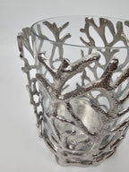 EHAIKA Sea Coral (Small) Flower Vase / Candle Holder With Glass Insert - Aluminium Tabletop Decoration