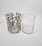 EHAIKA Sea Coral (Small) Flower Vase / Candle Holder With Glass Insert - Aluminium Tabletop Decoration