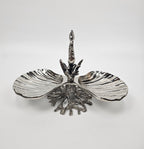 EHAIKA Seahorse 2 Section Nuts / Snack Server Plates - Aluminium Decorative Dinning Tableware