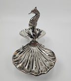 EHAIKA Seahorse 2 Section Nuts / Snack Server Plates - Aluminium Decorative Dinning Tableware