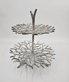 EHAIKA Sea Coral 2 Tier Snack /Cake Server Stand - Aluminium Decorative Dinning Tableware