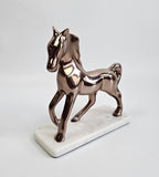 EHAIKA Golden Aluminium Horse With Marble Base – Table Top Chinese Zodiac Year 2026 Lucky Animal