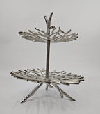EHAIKA Sea Coral 2 Tier Snack /Cake Server Stand - Aluminium Decorative Dinning Tableware