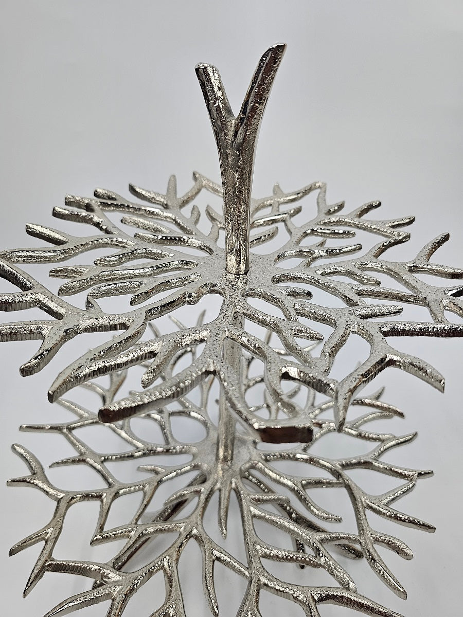 EHAIKA Sea Coral 2 Tier Snack /Cake Server Stand - Aluminium Decorative Dinning Tableware