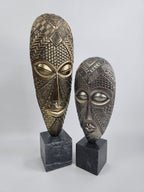 EHAIKA Tribal Mask Set - Aluminium Sculpture With Natural Marble Base – Home Office Table-top Elegance Design Decoration (Copy)