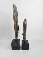 EHAIKA Tribal Mask Set - Aluminium Sculpture With Natural Marble Base – Home Office Table-top Elegance Design Decoration (Copy)