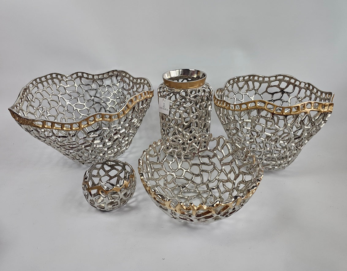 EHAIKA Sea Coral Flower Vase / Candle Holder - Aluminium Decorative Dinning Tableware