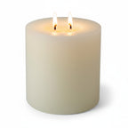 EHAIKA 2 Wicks Unscented Pillar Candle 10 x 10 cm – Fragrance Free, Smokeless, Dripless, 40 hours Burning