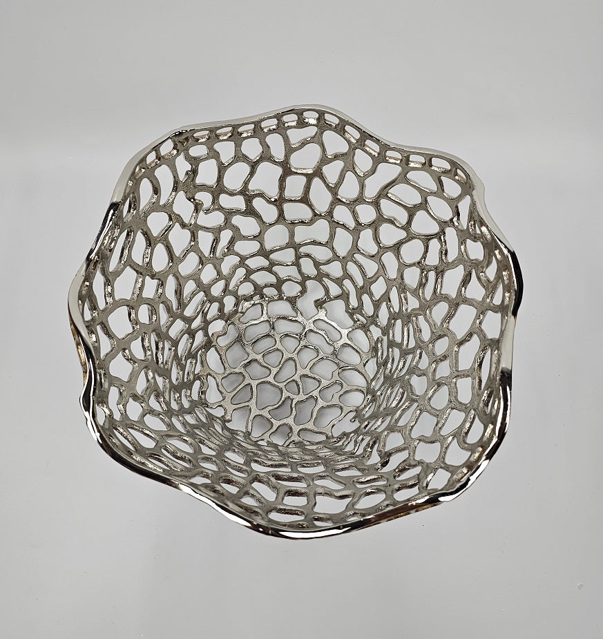 EHAIKA Sea Coral Fruits Basket Bowl (Large) - Aluminium Decorative Dinning Tableware