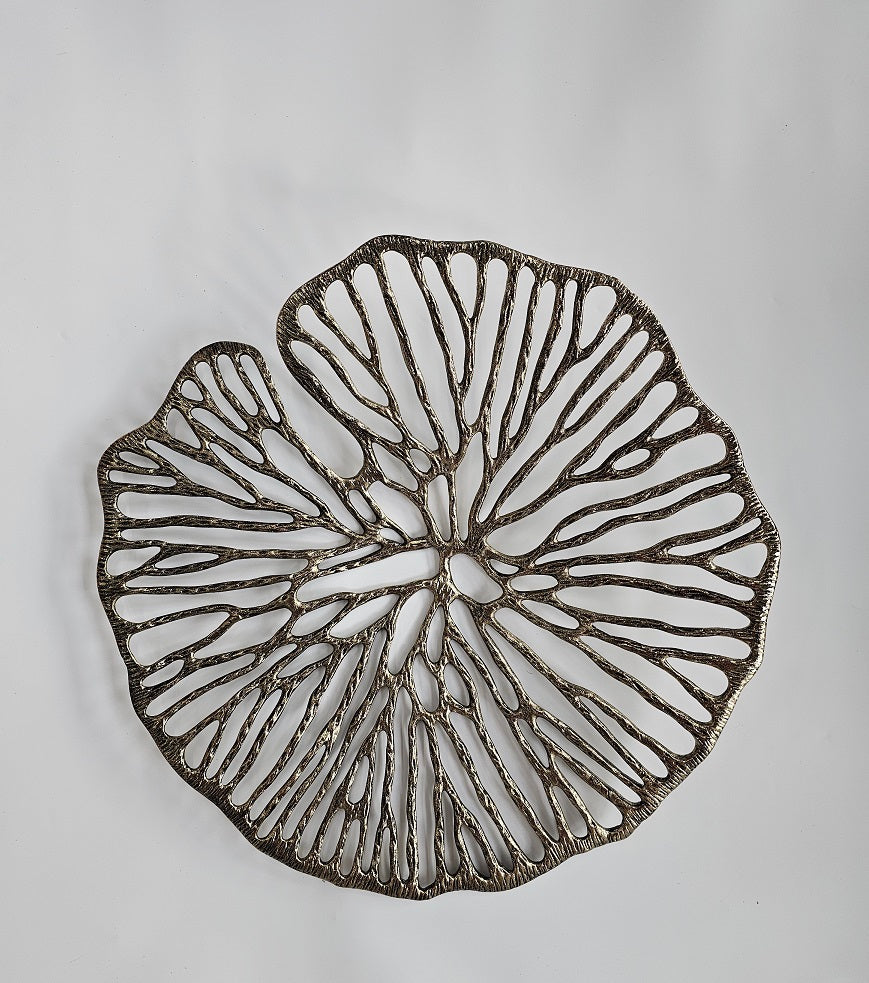 EHAIKA Wall Decoration Art (XL) - Aluminum Gilded Lily Pad – Dual Tone Gold & Bronze Finished