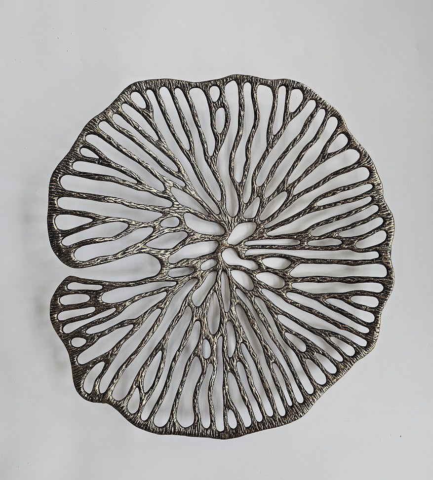 EHAIKA Wall Decoration Art (Large) - Aluminum Gilded Lily Pad – Dual Tone Gold & Bronze Finished