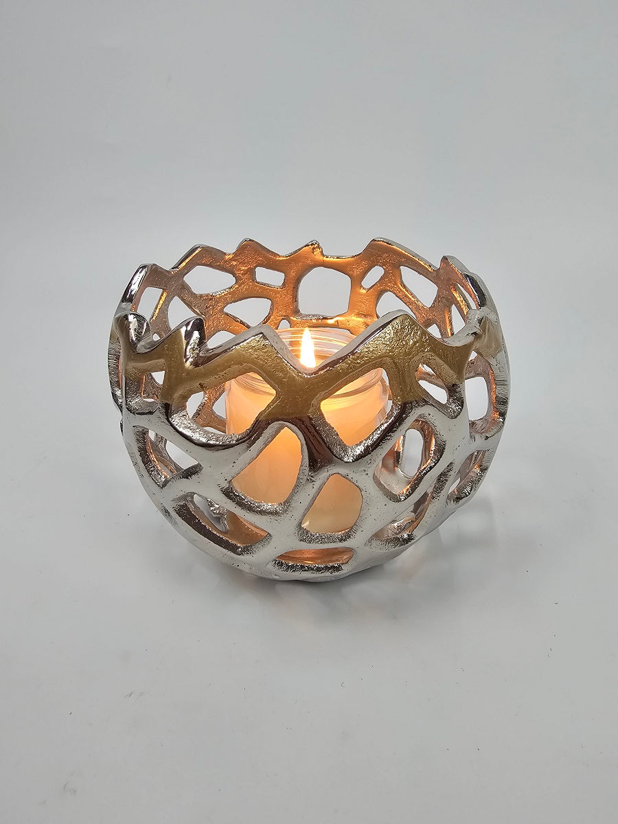 EHAIKA Sea Coral Votive Candle Bowl (Small) - Aluminium Decorative Dinning Tableware