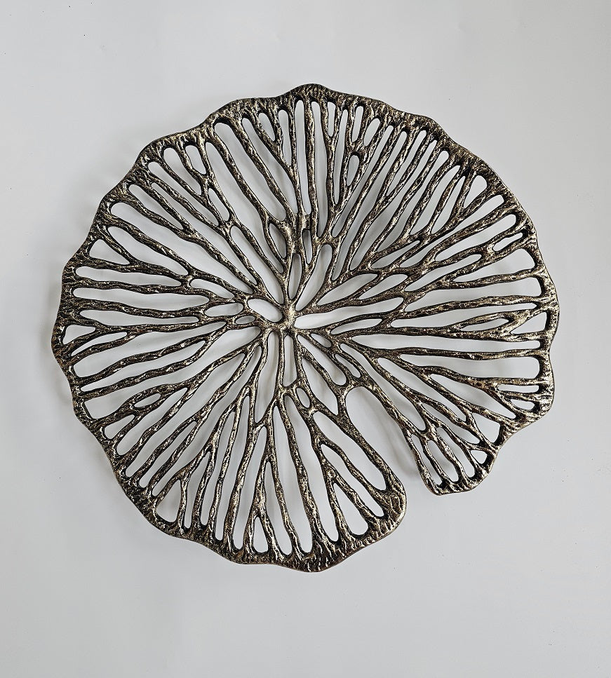 EHAIKA Wall Decoration Art (Medium) - Aluminum Gilded Lily Pad – Dual Tone Gold & Bronze Finished