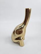 EHAIKA Golden Elephant Bud Vase (Small) Aluminium Sculpture - Single Flower Home Office Table-top Display Decoration