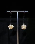 Genuine Freshwater Pearl Cluster Dangle Hook Earrings (Short) - Handmade One-of-a-kind Jewellery