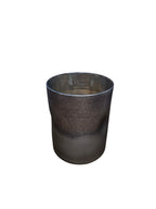 EHAIKA Elegant Dual-Tone Brown Glass Vase, Cylinder Shaped Dented Designed – Modern Tabletop Home Décor
