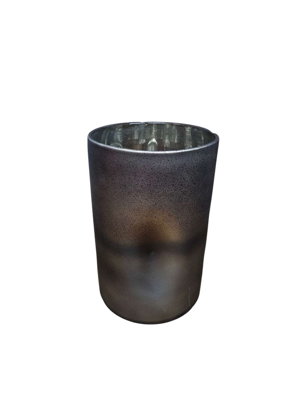 EHAIKA Elegant Dual-Tone Brown Glass Vase, Cylinder Shaped Dented Designed – Modern Tabletop Home Décor