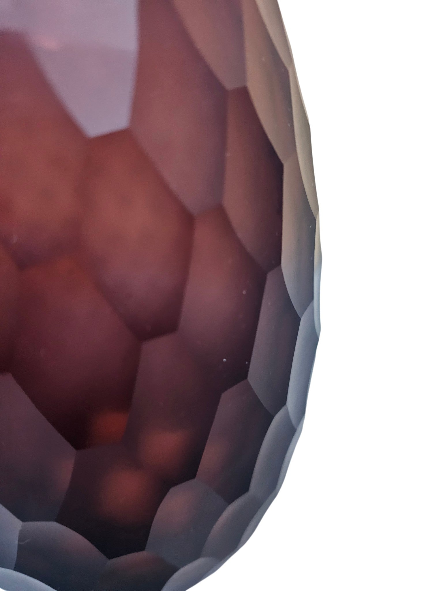 EHAIKA Glass Flower Vase With Gulla Cut Patterned - Burgundy Color