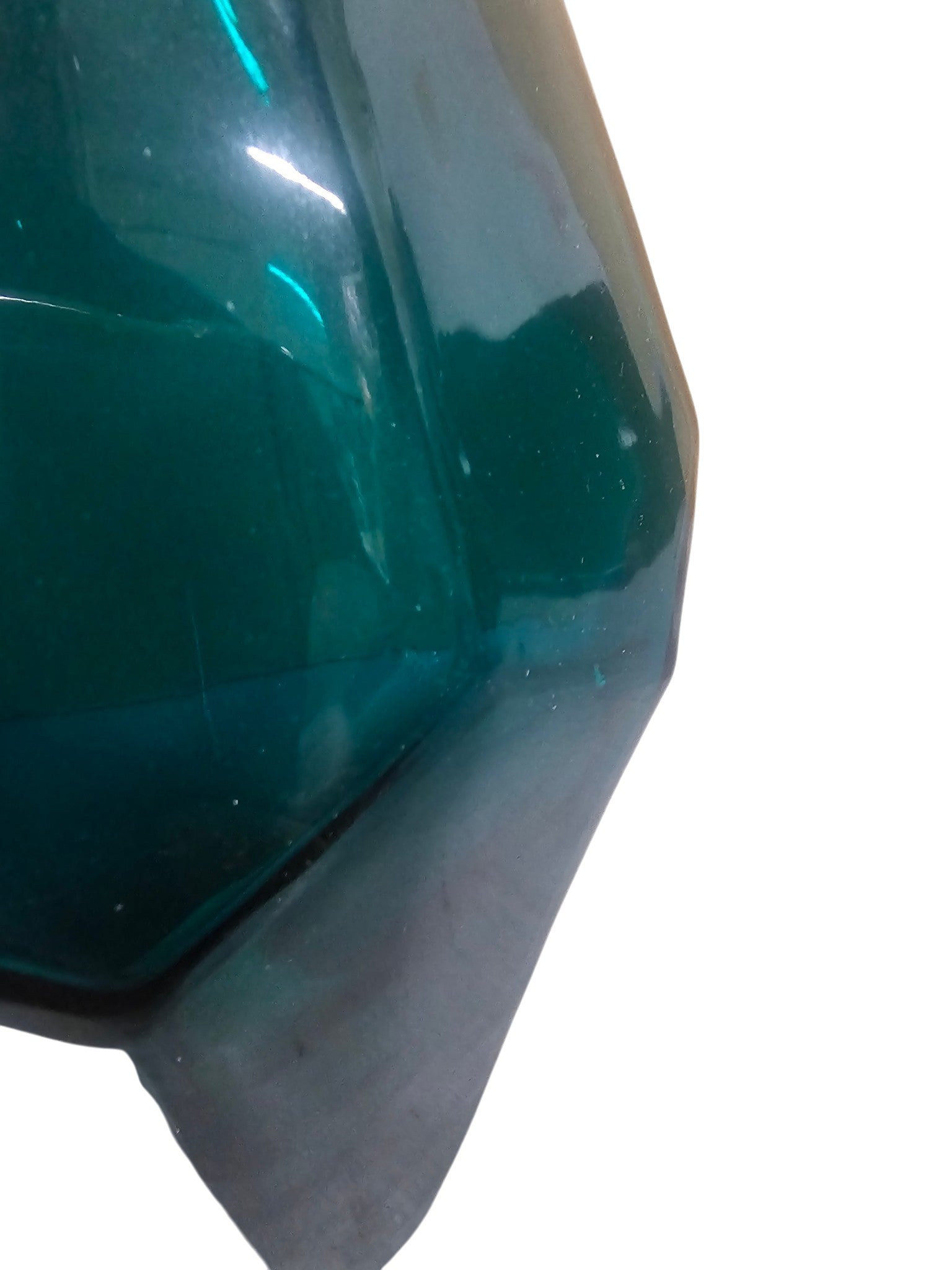 EHAIKA Glass Flower Vase With Strait Cut Patterned - Green Color