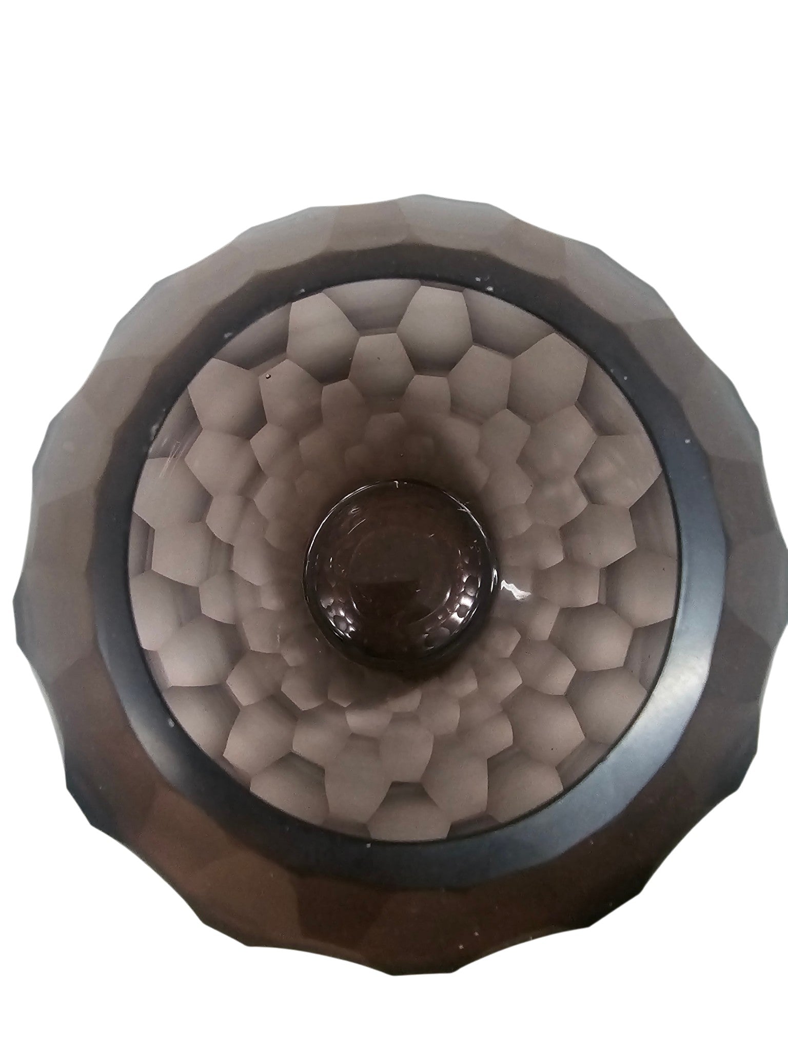 EHAIKA Glass Flower Vase With Gulla Cut Patterned - Burgundy Color (Small)