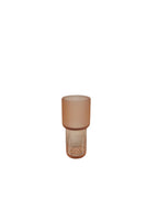 EHAIKA Glass Flower Vase With Line Cut Patterned Mushroom Designed – Salmon Pink Colour (Small)
