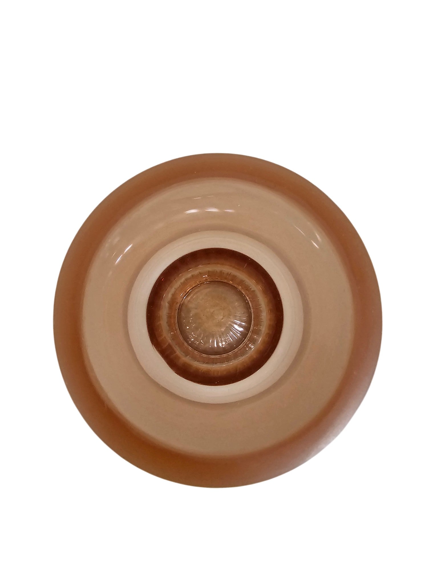 EHAIKA Glass Flower Vase With Line Cut Patterned Mushroom Designed – Salmon Pink Colour (Small)