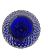 EHAIKA Glass Flower Vase Bowl With Rice Cut Patterned Small Opening Designed - Blue Colour