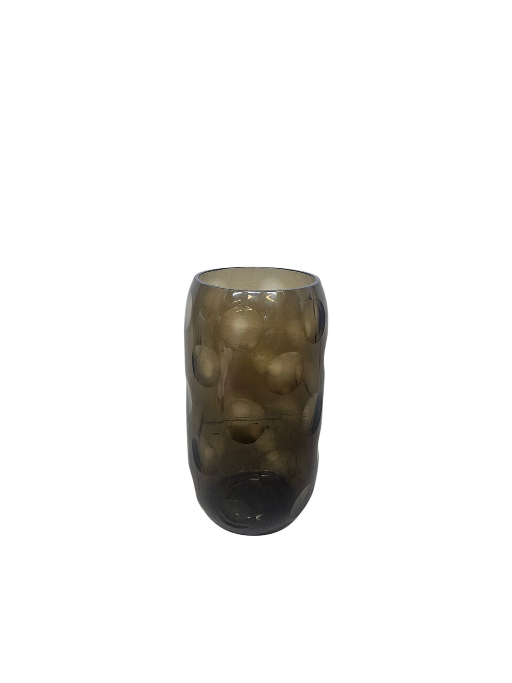 EHAIKA Tall Glass Flower Vase With Moon Cut Patterned, Large Opening Designed - Black Colour