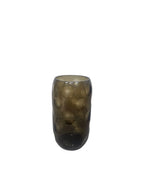 EHAIKA Tall Glass Flower Vase With Moon Cut Patterned, Large Opening Designed - Black Colour