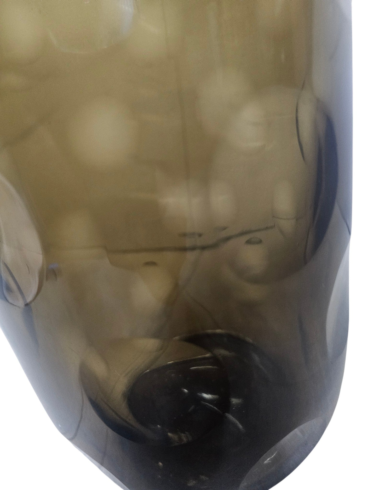 EHAIKA Tall Glass Flower Vase With Moon Cut Patterned, Large Opening Designed - Black Colour