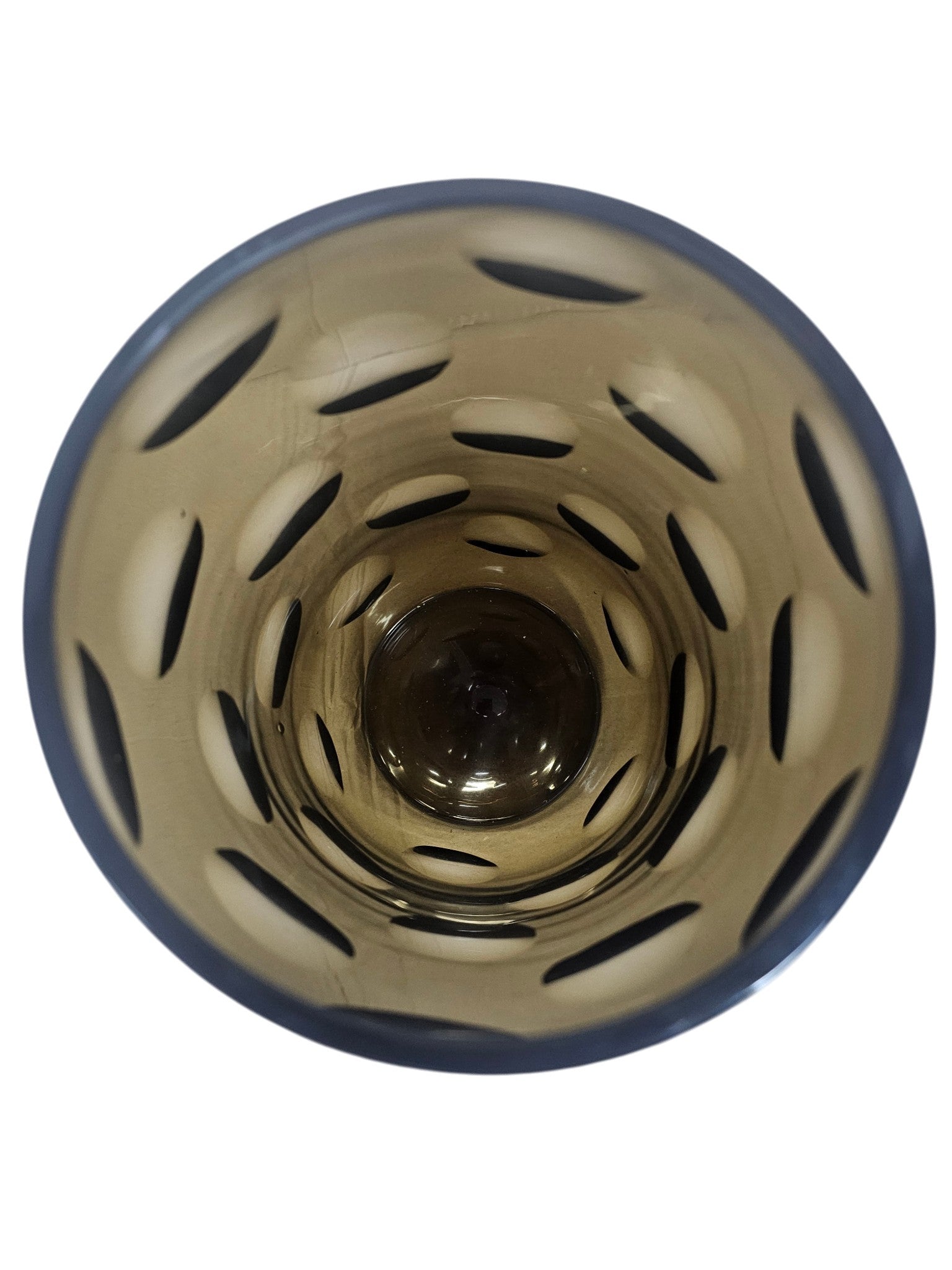 EHAIKA Tall Glass Flower Vase With Moon Cut Patterned, Large Opening Designed - Black Colour