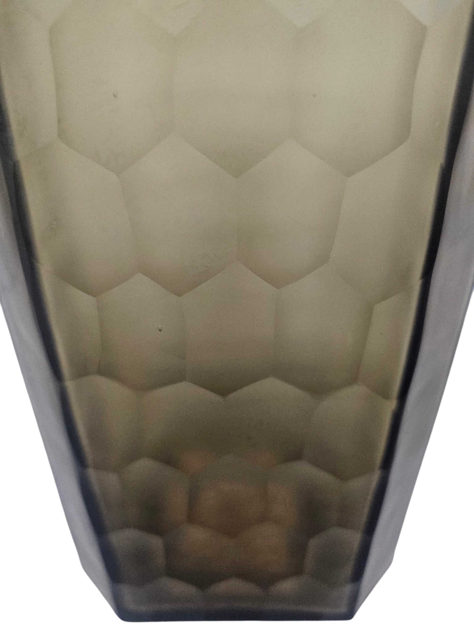 EHAIKA Large Glass Flower Vase Bowl With Honeycomb Cut Patterned, Rectangular Shaped - Black Colour