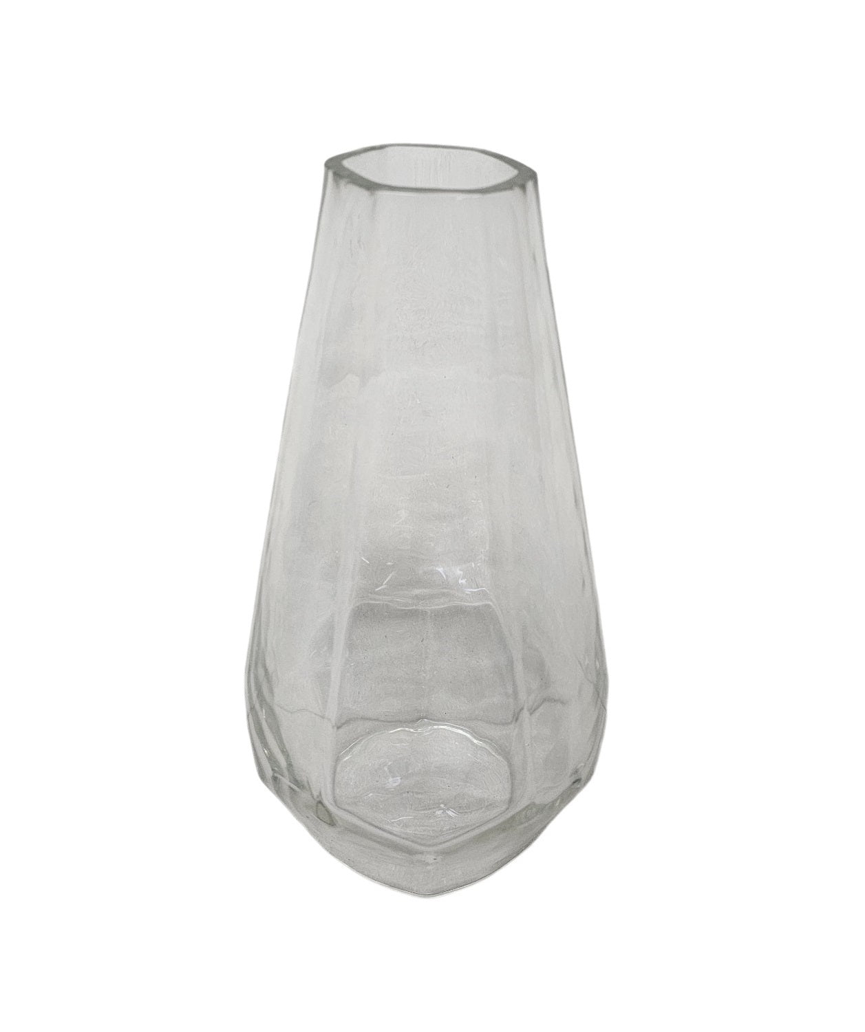 EHAIKA Clear Glass Flower Vase Bowl With Strait Cut Patterned - Diamond Shaped