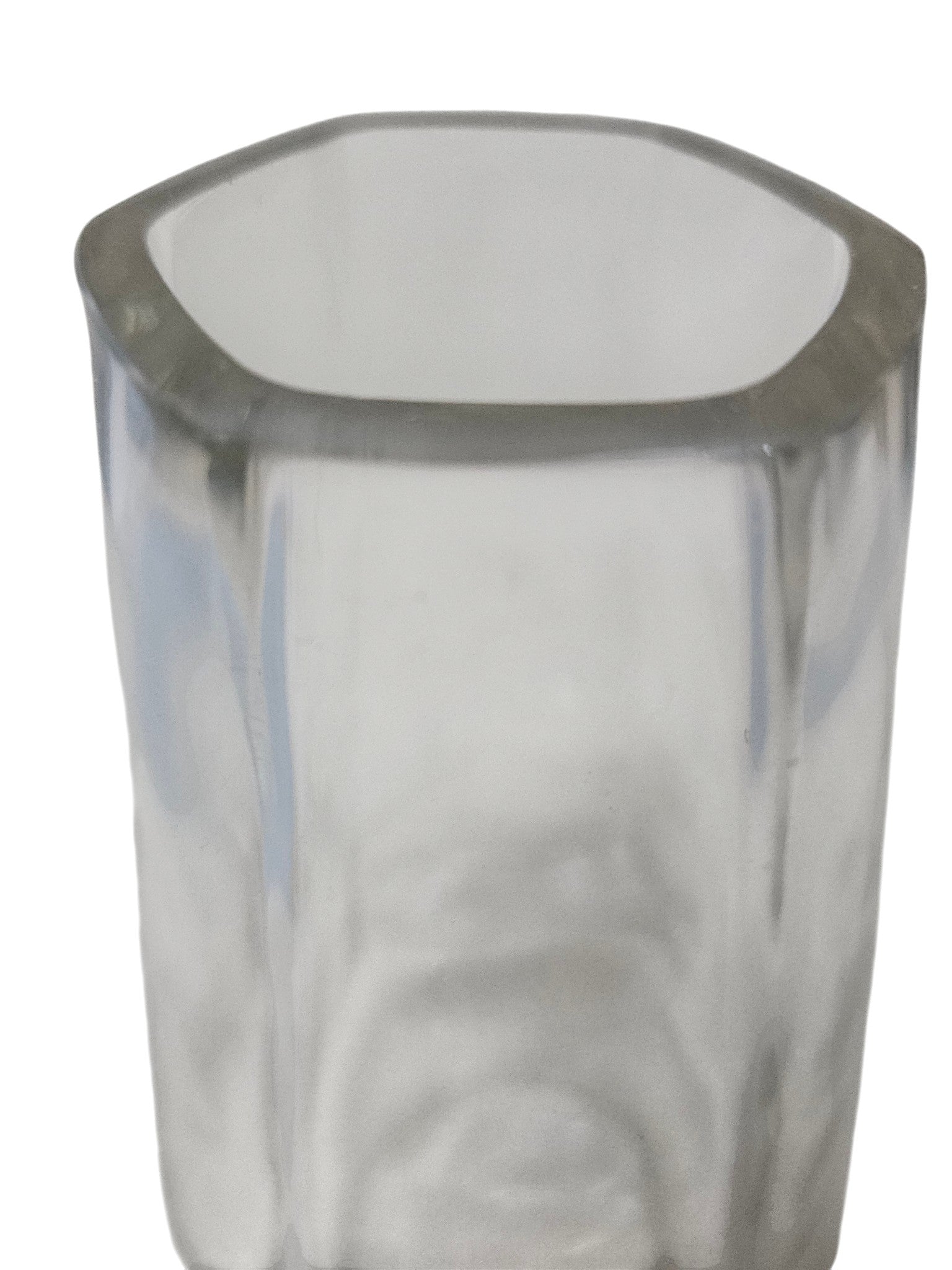 EHAIKA Clear Glass Flower Vase Bowl With Strait Cut Patterned - Diamond Shaped