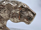 EHAIKA Gold & Silver Colour Aluminium Panther Sculpture – Home Office Table Top Statue Display Decoration
