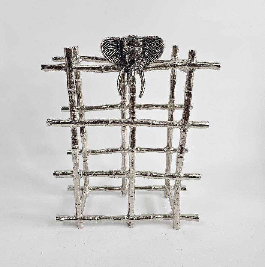 EHAIKA Wine Rack With Elephant Head (Small) - Safari Decorative Serving Tableware