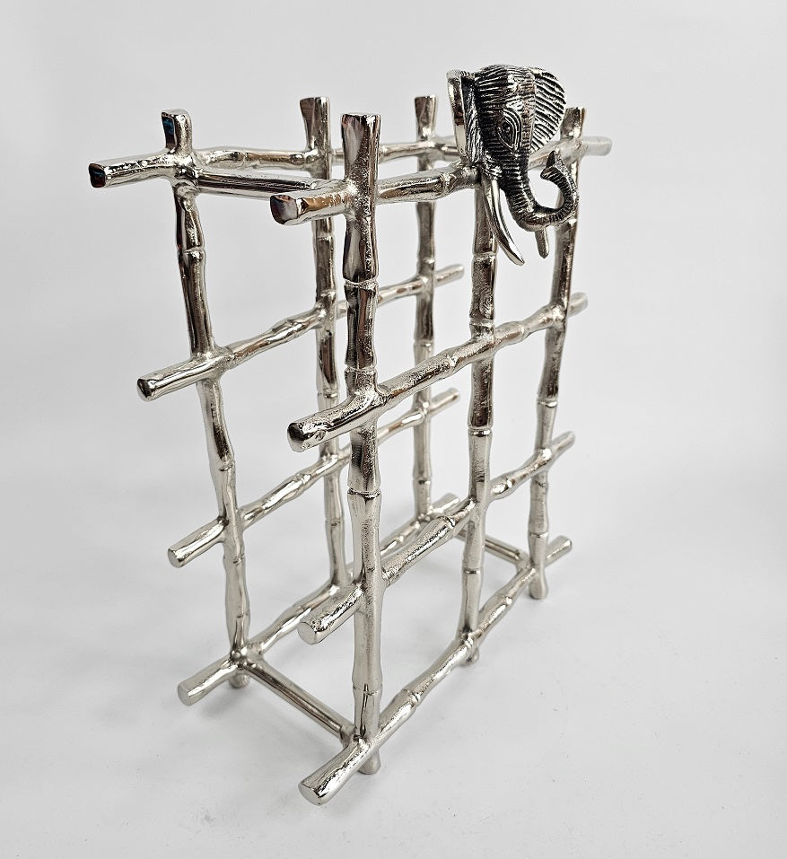 EHAIKA Wine Rack With Elephant Head (Small) - Safari Decorative Serving Tableware