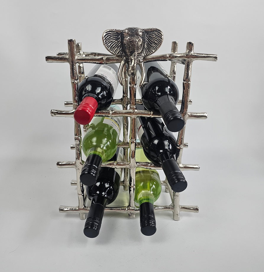 EHAIKA Wine Rack With Elephant Head (Small) - Safari Decorative Serving Tableware