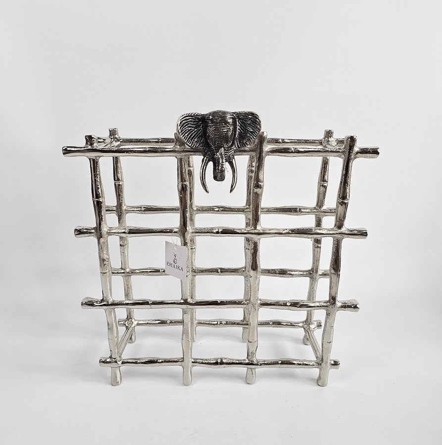 EHAIKA Wine Rack With Elephant Head (Big) - Safari Decorative Serving Tableware