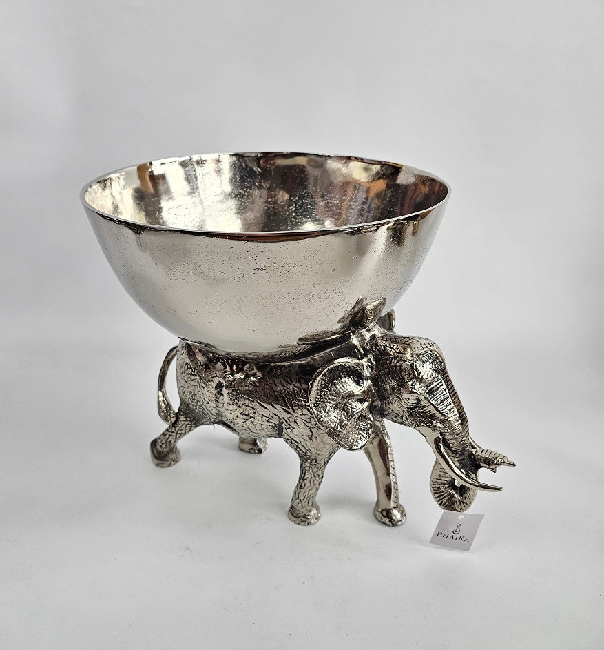 EHAIKA Wine Chiller / Fruits Bowl On Elephant Sculpture - Safari Decorative Serving Tableware - SG Stock